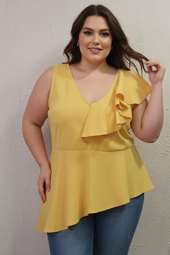 [CT6958A] CHECK IT OUT BLUSA MUJER AMARILLO