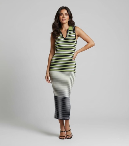 ACTIVE VESTIDO L.VERDE LINEAS NGR-BLC D13838