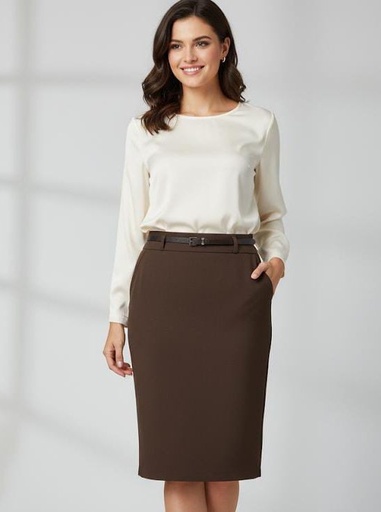 [D14408] DAZZ FALDA MUJER CAFE D14408
