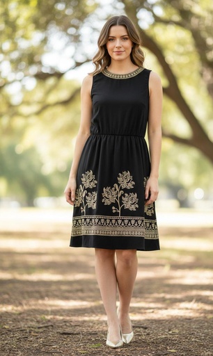 MYSTIC VESTIDO CORTO NEGRO FLORES DRD D15530CIO