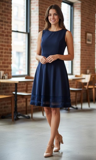 [D16477] CHERIE VESTIDO CORTO MUJER AZUL