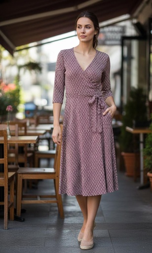 [D5703] CRECE VESTIDO CORTO MUJER ROJO-BLANCO