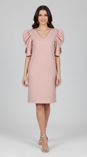 [D5752RO] CRECE VESTIDO MUJER ROSA VIEJO