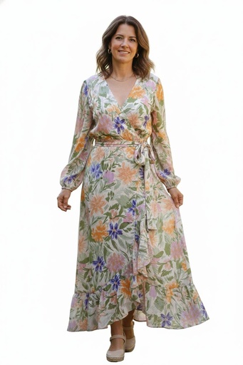 TAHARI VESTIDO FLORES COLORES MUJER
