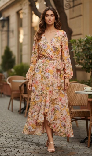 TAHARI VESTIDO SALMON FLRS COLORES DOM443