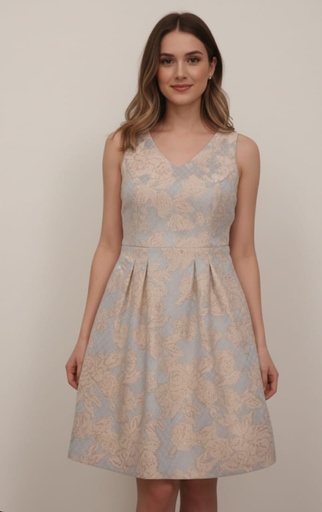 [DR51100] DONNA RICCO VESTIDO MUJER CELESTE-DRD