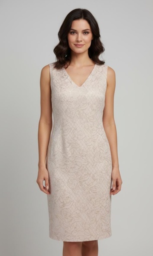 [DR51381] DONNA RICCO VESTIDO MUJER BEIGE-