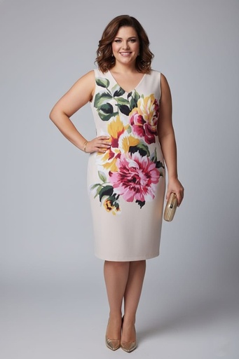 DONNA RICCO VESTIDO MUJER BEIGE FLR DR51765