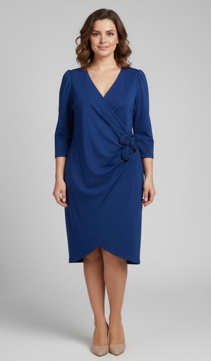 [DR52438] DONNA RICCO VESTIDO AZUL ELECTRICO