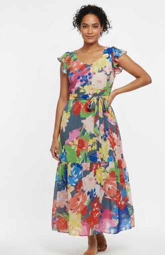 DONNA RICCO VESTIDO FLORES COLORES DR52809