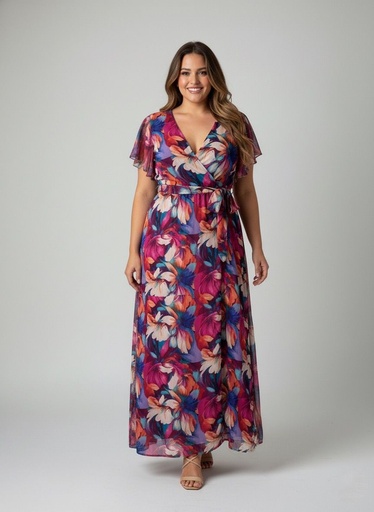 DONA RICO VESTIDO FLORES COLORES DR52959