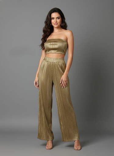 LOVEPOEM SET BLUSA-PANT.DORADO DULA01S