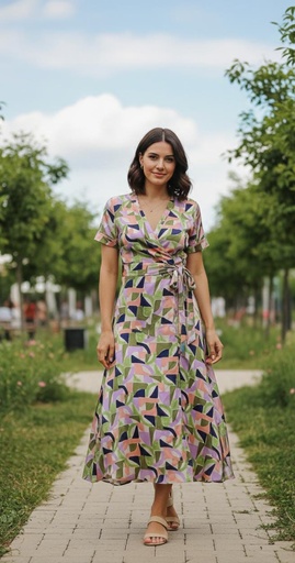 TAHARI VESTIDO ESTAMPADO COLORES DXM020