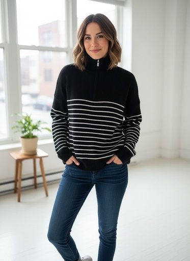 [DZ22F606N] DOUBLE ZERO SUETER MUJER NEGRO-