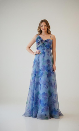 [EJ5M3955] ELIZA T VESTIDO AZUL FLRS MUJER