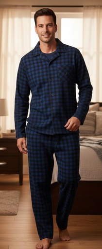 [FKJ381A] NAUTICA PIJAMA AZUL M.NEGRO MUJER