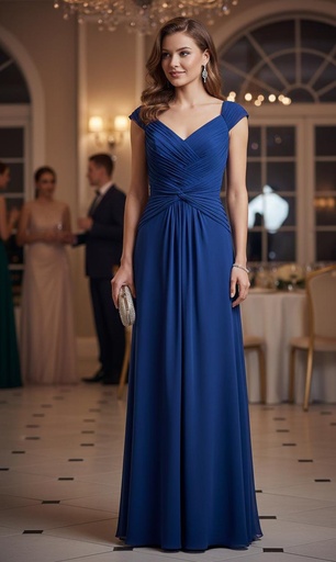 [FP75609L] TADASHI VESTIDO MUJER AZUL ELECTRICO