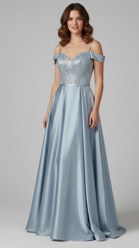 COLORS VESTIDO CELESTE PIEDRECILLAS G1096