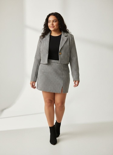 [H30363] HAVE SET CHAQUETA-FALDA NEGRO-BLC