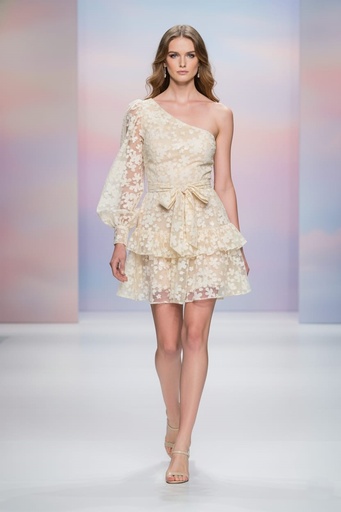 [HD2391] BIGHIT VESTIDO CREMA MUJER