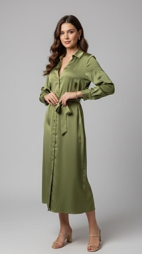 [HF23F585V] HYFVE VESTIDO L. VERDE TIERNO MUJER