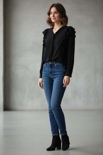 HAUTE MONDE BLUSA NEGRO MUJER HMT56706N