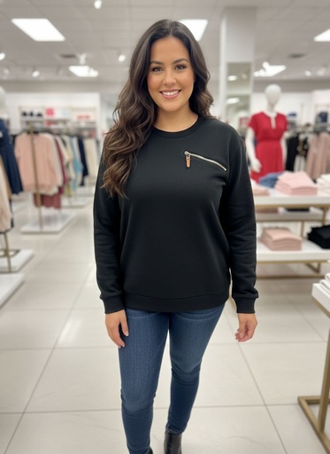 [HYH1550] HYPERCRUSH SUETER HOMBRE NEGRO