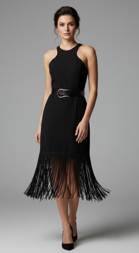[IDK8849] INA VESTIDO NEGRO MUJER IDK8849