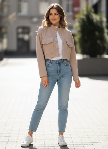 [J12658] ACTIVE SUETER MUJER BEIGE J12658