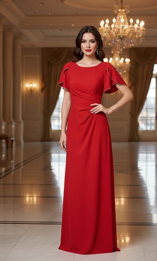 JESSICA HOWART VESTIDO ROJO BRILLANTE JH4M6710