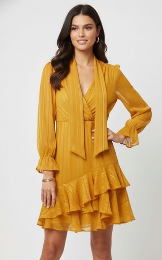 JULIA JORDAN VESTIDO C. AMARILLO MUJER  JJ39017