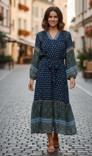 JULIA JORDAN VESTIDO AZUL M. FLORS JJ39615