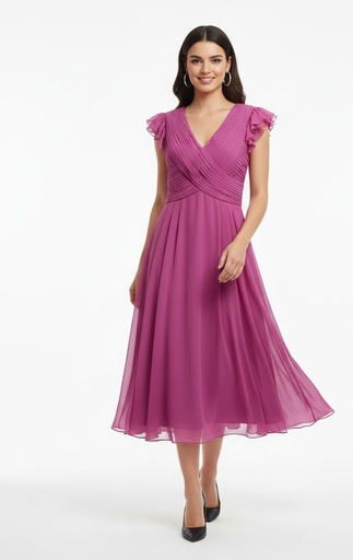 [OC75473M] TADASHI VESTIDO MUJER FUCSIA OC75473M