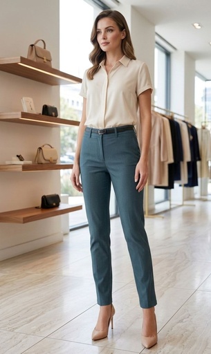 [P2531G] ACTIVE PANTALON FORMAL MUJER GRIS
