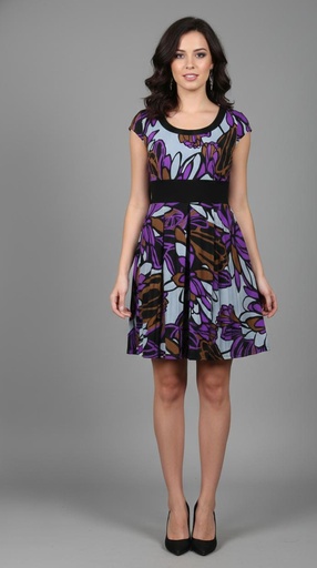 [P468833] SIGNATURE VESTIDO MUJER GRIS-MORADO