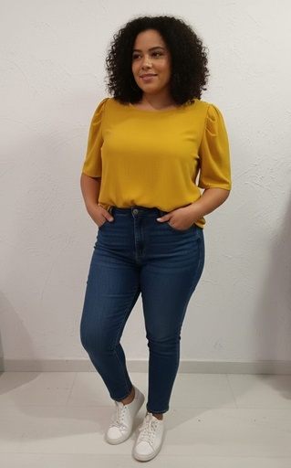 CRECE BLUSA MOSTAZA PLUS MUJER PT5763M