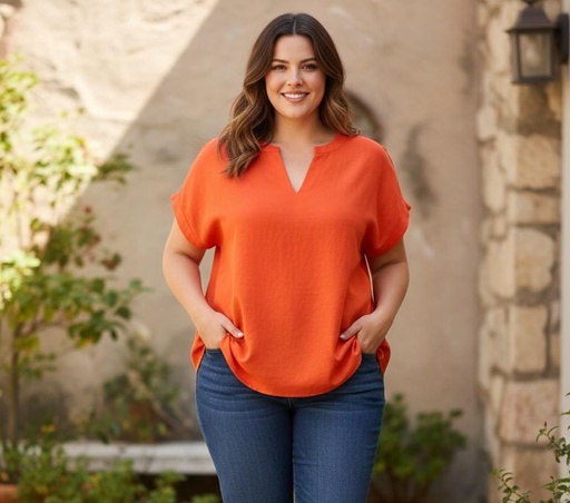 PERCH BLUSA NARANJA MUJER PTB8486N