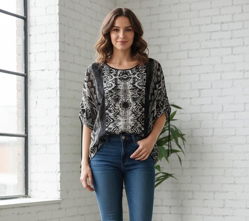 QUNTESSENTIAL BLUSA MUJER NEGRO-BLC Q1930EAM