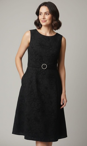 [RB60866] SIGNATURE VESTIDO MUJER NEGRO