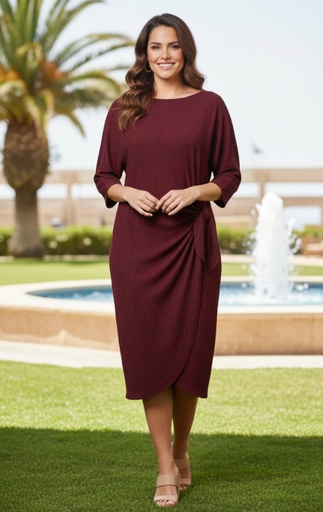 [RB60874E] SIGNATURE VESTIDO OCRE BRILLANTE