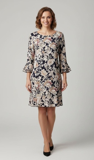 [RB61477] SIGNATURE VESTIDO MUJER AZUL M-FLRS