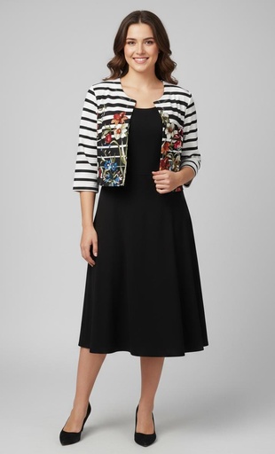 [RB61998] SIGNATURE VESTIDO-CHAQUETA NEGRO-