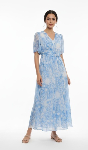 [SD5215] MISS BELLY VESTIDO CELESTE ESTAM.BLC