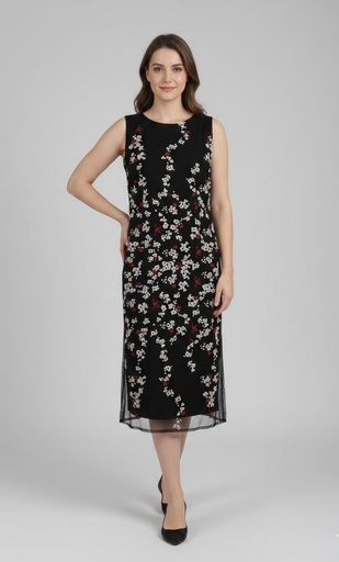 [SL110697] SLNY VESTIDO MUJER NEGRO-FLORES