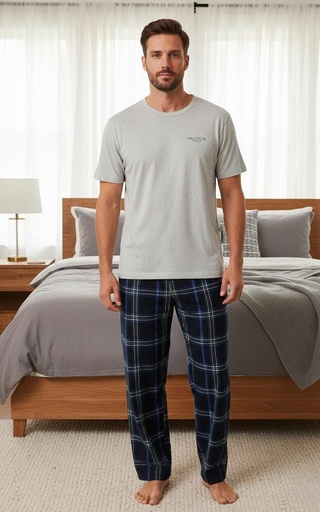 NAUTICA PIJAMA HOMBRE AZUL-GRIS SPJ152