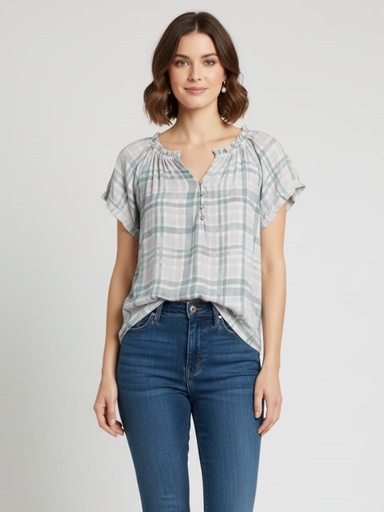 ZAC&RACHEL BLUSA MORADO LILA CUADRC ST814N02Z