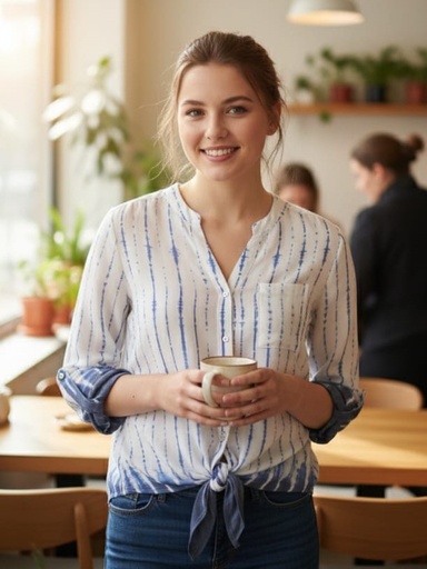[ST814NXB1BA] ZAC&RACHEL BLUSA BLANCO-AZUL MUJER