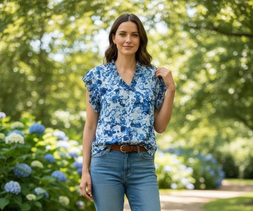 ZAC&RACHEL BLUSA CELESTE-AZUL FLRS ST815004EA