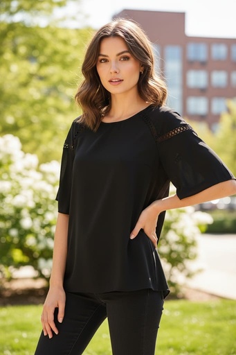 [ST81LM1M2] ZAC&RACHEL BLUSA MUJER NEGRO