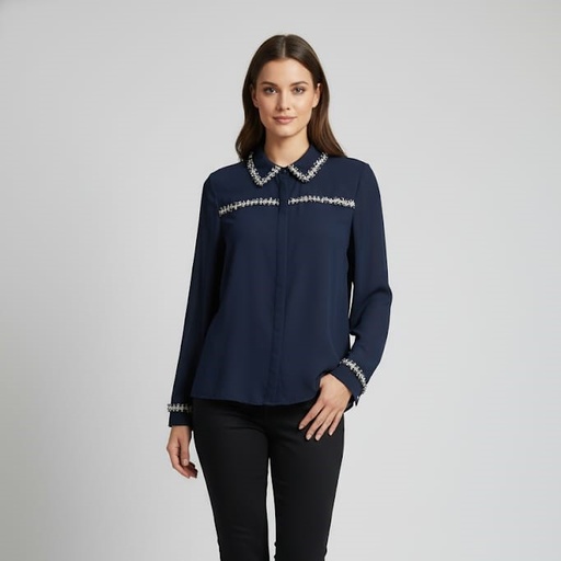 ZAC&RACHEL BLUSA AZUL M.DECORADO ST81LM55J